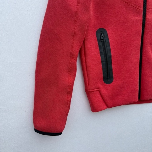 Boys Nike Tech Fleece Red Windrunner Zipper Hoodie Size Small - Picture 3 of 7